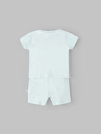 Popees Boys Half-Sleeve Front Open Co-ord Set (0-9 Months) Made of Organic Bamboo Cotton Fabric