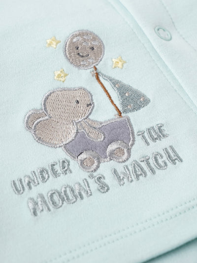 Popees Boys Half-Sleeve Front Open Co-ord Set (0-9 Months) Made of Organic Bamboo Cotton Fabric