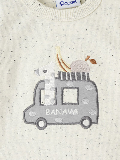 Popees Baby Co-Ord Set Full Sleeve Top & Shorts with Fun Van PrintSoft & Cozy Everyday Wear (0–9 Months) for Baby Boys