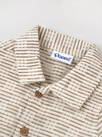 Popees Baby Boys Shirt and Shorts Set| Beige| Newborn - 9 Months
