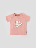 Popees Stylish “Hey Boy” Graphic Print Soft, Breathable & Play-Ready T-Shirt (0–9 Months)for Baby Boy