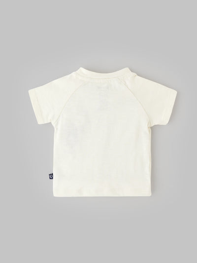 Popees Soft Cotton T-Shirt Cute Teddy Bear Print, Gentle on Skin (0-9 Months) for Baby Boys