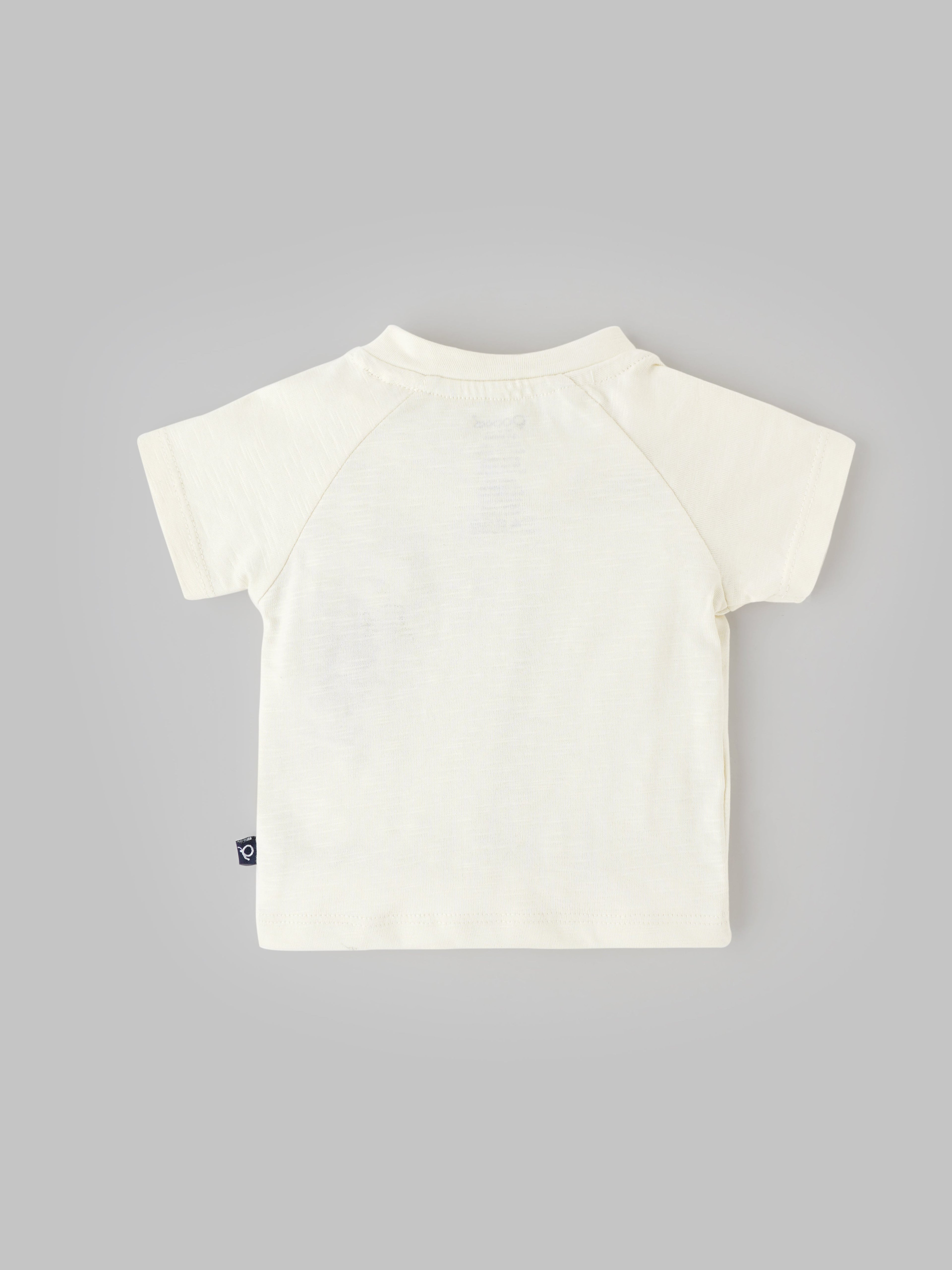 Popees Soft Cotton T-Shirt Cute Teddy Bear Print, Gentle on Skin (0-9 Months) for Baby Boys