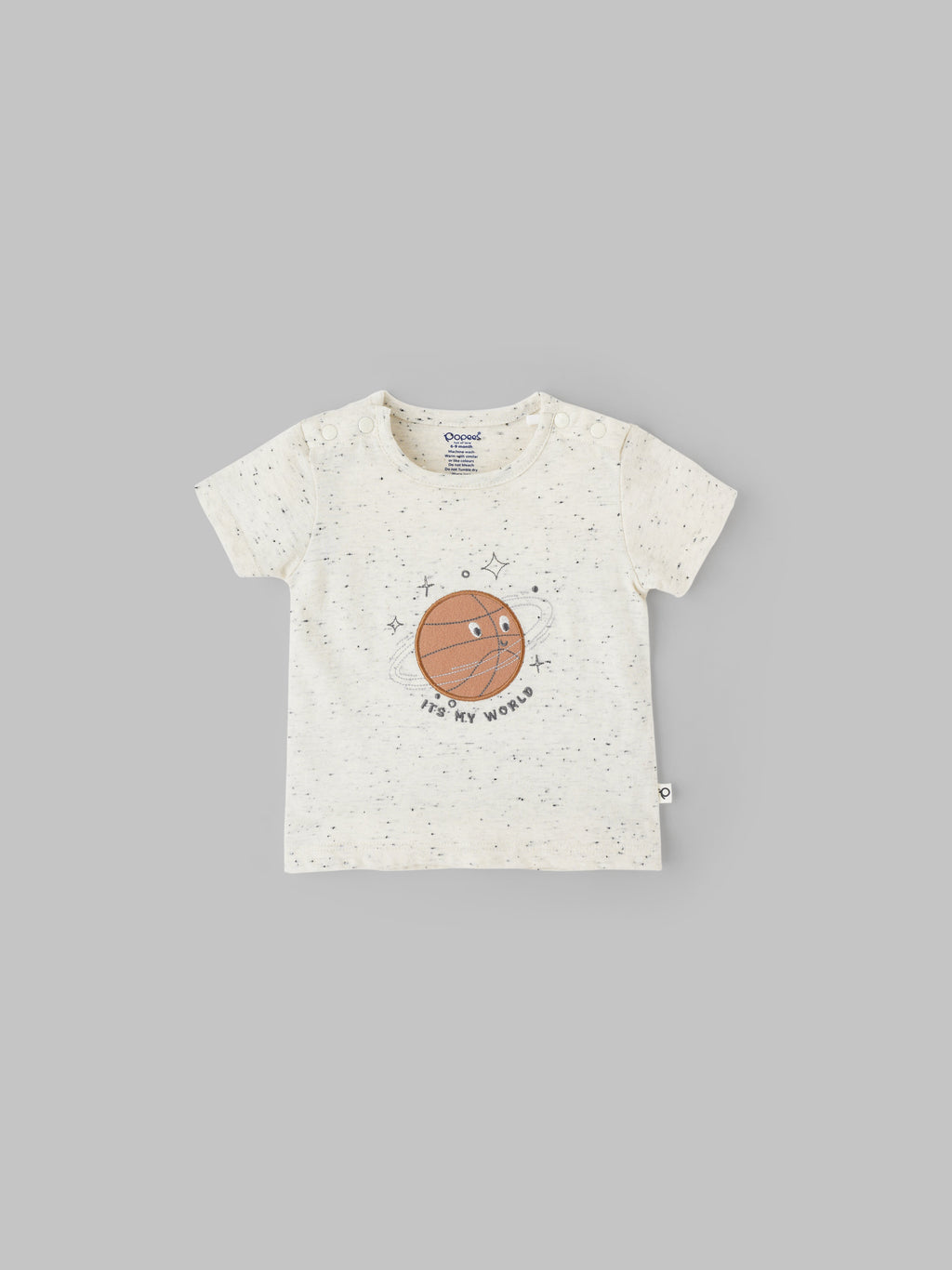 Popees Half-Sleeve T-Shirt with Chest Print (0–9 Months) for Baby Boys