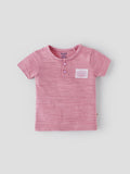 Popees Half Sleeve Henley T-shirt (0–9 Months) with Sunshine Patch for Boys