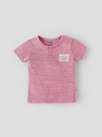 Popees Half Sleeve Henley T-shirt (0–9 Months) with Sunshine Patch for Boys
