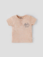 Popees Half Sleeve Bicycle Print Henley T-shirt (0–9 Months) for Boys