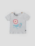Popees Half-Sleeve Shoulder Open Tshirt for Baby Boys (0-9 Months) Made of Cotton Rich Fabric
