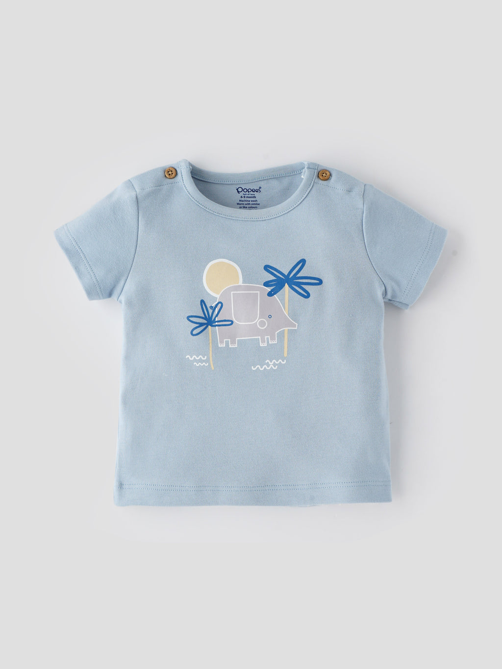 Popees Skin-friendly & Comfy Chest Printed T-shirt (0-9 Months) for Newborn Boys