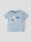 Popees Skin-friendly & Comfy Chest Printed T-shirt (0-9 Months) for Newborn Boys