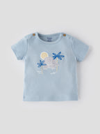 Popees Skin-friendly & Comfy Chest Printed T-shirt (0-9 Months) for Newborn Boys
