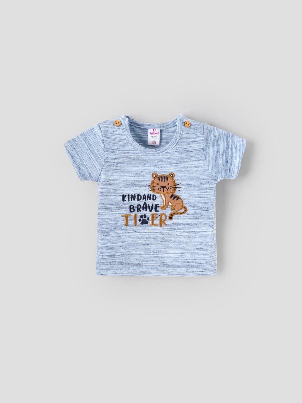 Popees Skin-friendly & Comfy Printed T-Shirt (0-9 Months)for Baby Boys