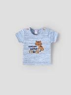 Popees Skin-friendly & Comfy Printed T-Shirt (0-9 Months)for Baby Boys