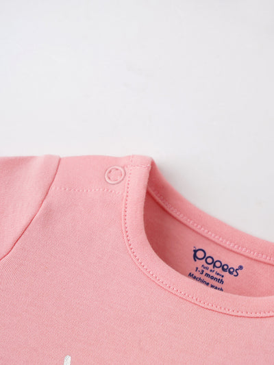 Popees Half Sleeve Bodysuit (0-3 Months) for Newborn Girls