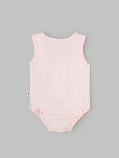 Popees Sleeve Less Front Open Bodysuit (0-6 Months) Made Of Organic Bamboo Cotton Fabric