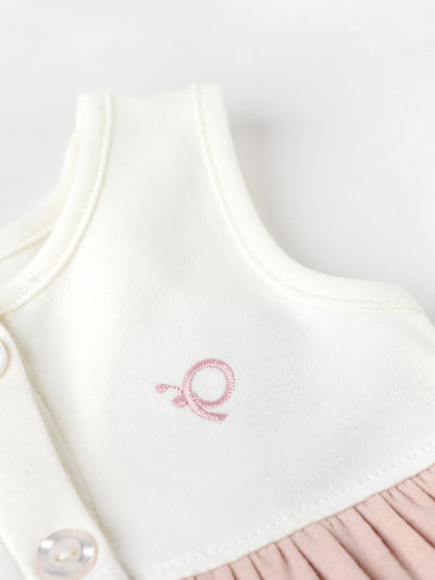 Popees Girls Sleeveless Front Open Dress (0-9 Months) Made of Organic Bamboo Cotton Fabric