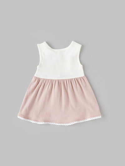 Popees Girls Sleeveless Front Open Dress (0-9 Months) Made of Organic Bamboo Cotton Fabric