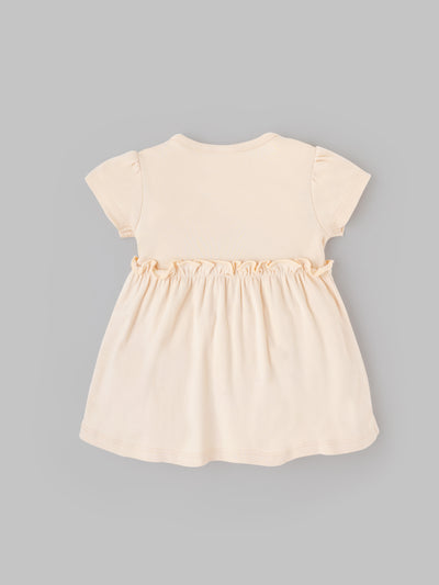Popees Girls Short-Sleeve Shoulder Open Dress (0-9 Months) Made of Organic Bamboo Cotton Fabric