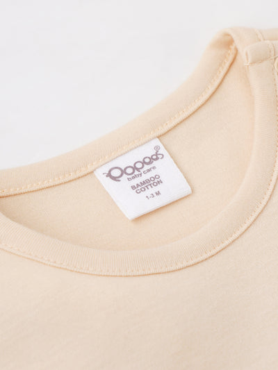 Popees Girls Short-Sleeve Shoulder Open Dress (0-9 Months) Made of Organic Bamboo Cotton Fabric