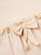 Popees Girls Short-Sleeve Shoulder Open Dress (0-9 Months) Made of Organic Bamboo Cotton Fabric