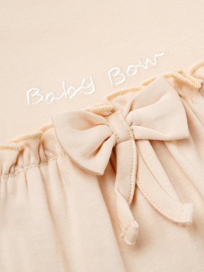 Popees Girls Short-Sleeve Shoulder Open Dress (0-9 Months) Made of Organic Bamboo Cotton Fabric