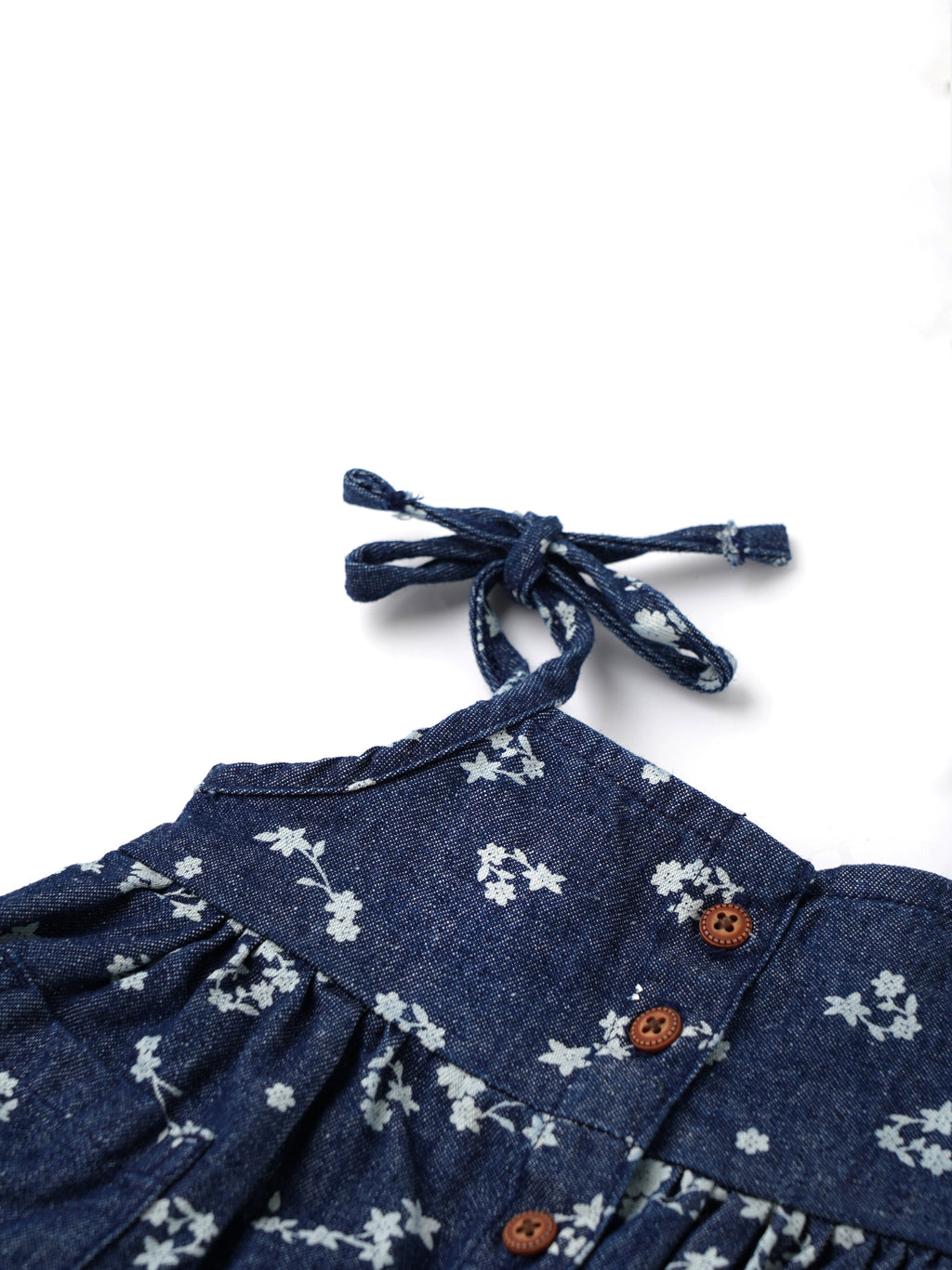 Popees Baby Girls Denim Dress| Blue| Newborn To 9 Months
