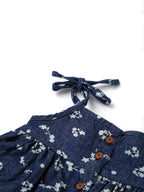 Popees Baby Girls Denim Dress| Blue| Newborn To 9 Months