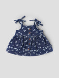 Popees Baby Girls Denim Dress| Blue| Newborn To 9 Months