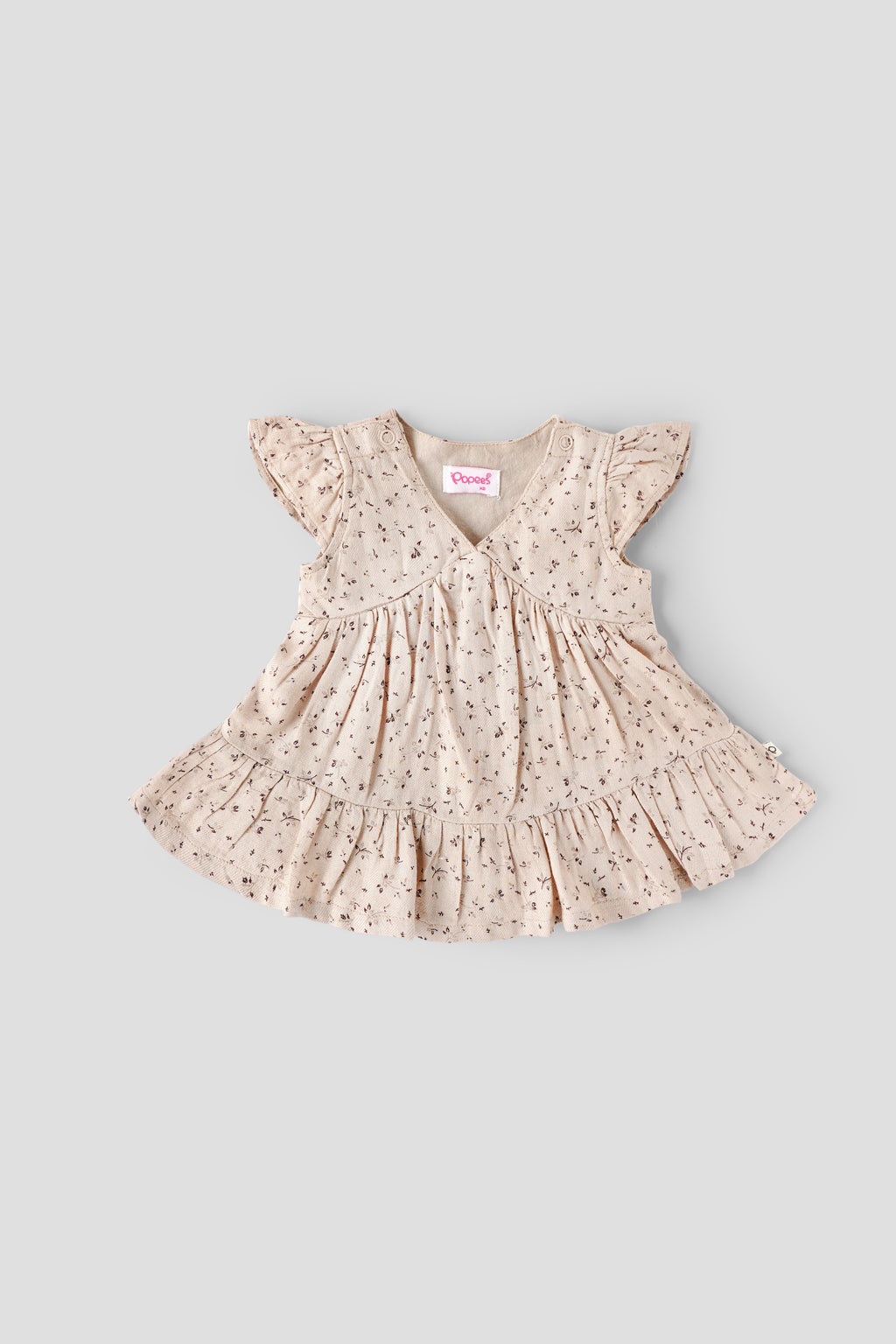 Popees Baby Girls Floral Printed Cotton Dress| Soft Summer Outfit| Newborn–9 Months