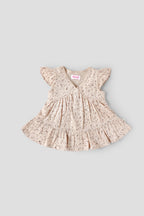 Popees Baby Girls Floral Printed Cotton Dress| Soft Summer Outfit| Newborn–9 Months