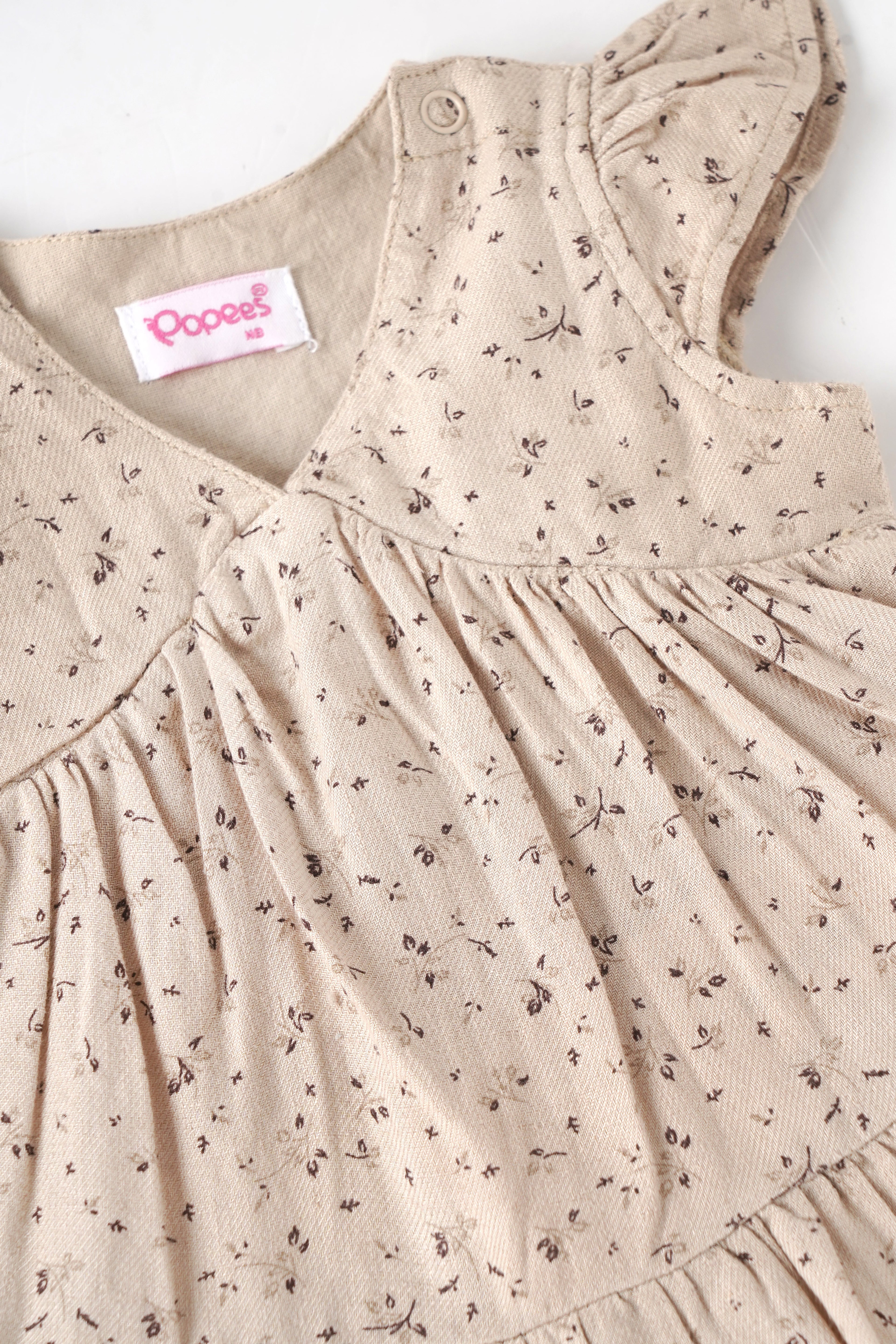 Popees Baby Girls Floral Printed Cotton Dress| Soft Summer Outfit| Newborn–9 Months