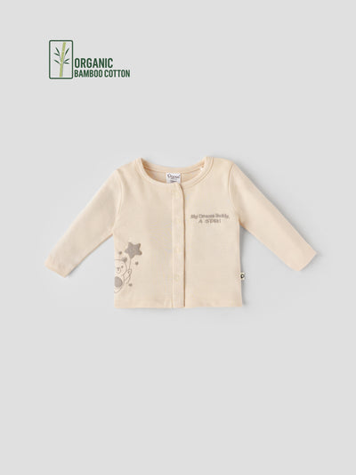 Popees Girls Full Sleeve Front Open Jhabla Top (0-6 Months) Made of Organic Bamboo Cotton Fabric