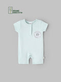 Popees Girls Short-Sleeve Front Open Romper (0-6 Months) Made of Organic Bamboo Cotton Fabric