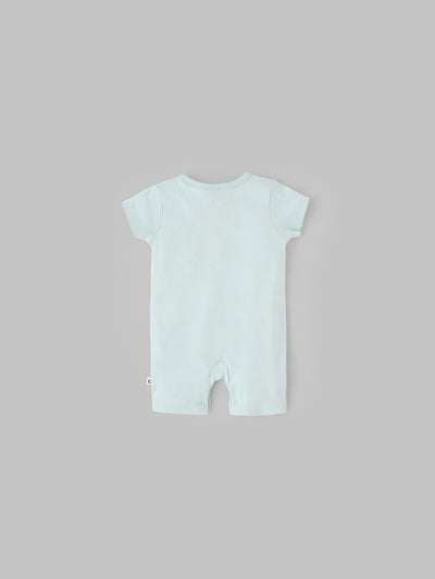 Popees Girls Short-Sleeve Front Open Romper (0-6 Months) Made of Organic Bamboo Cotton Fabric