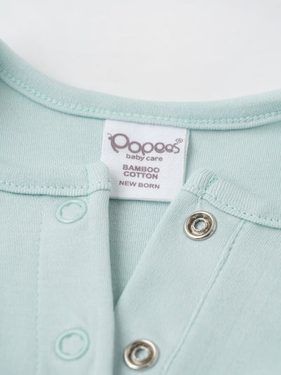 Popees Girls Short-Sleeve Front Open Romper (0-6 Months) Made of Organic Bamboo Cotton Fabric