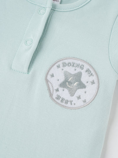 Popees Girls Short-Sleeve Front Open Romper (0-6 Months) Made of Organic Bamboo Cotton Fabric