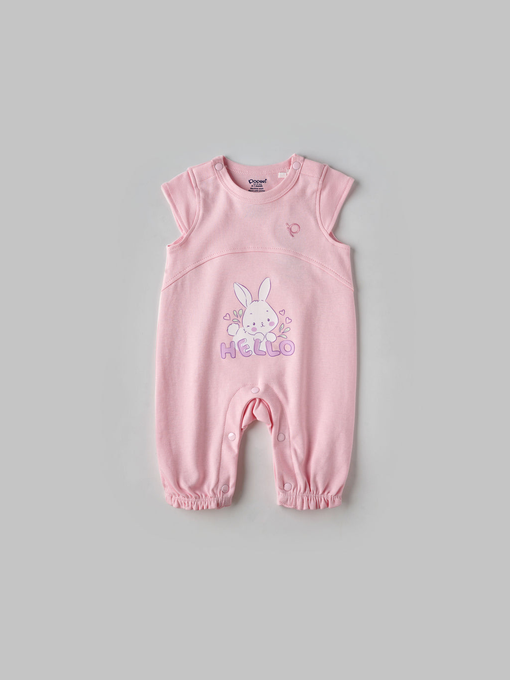 Popees Bunny Printed Short Sleeve Romper for (0-6 Months) Newborn Girls