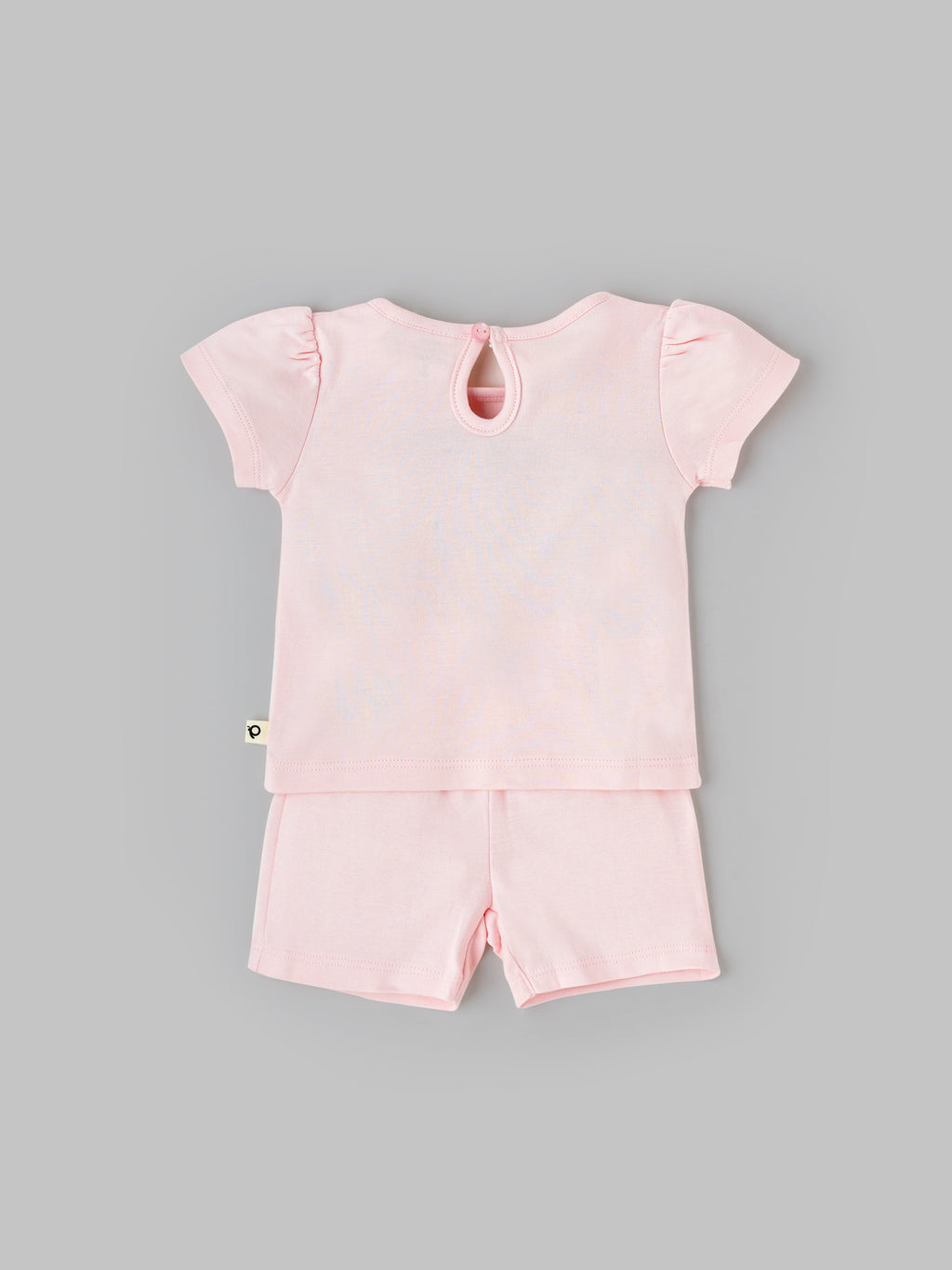 Popees Short Sleeve Back Open Co-ord Set (0-9 Months)For Girls Made of Organic Bamboo Cotton Fabric