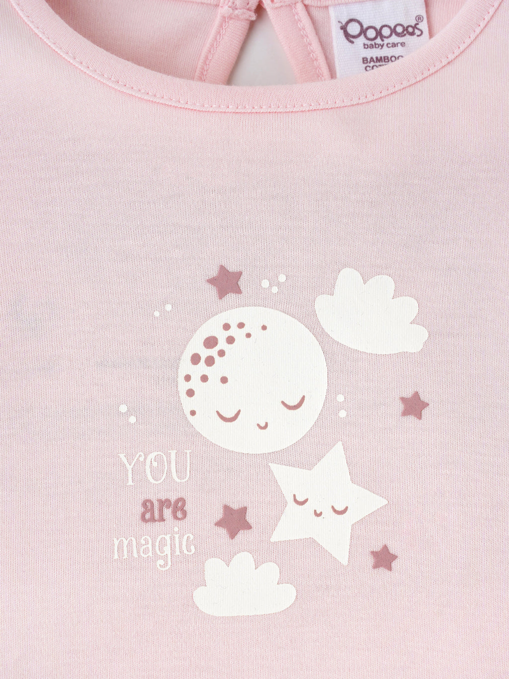 Popees Short Sleeve Back Open Co-ord Set (0-9 Months)For Girls Made of Organic Bamboo Cotton Fabric
