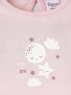 Popees Short Sleeve Back Open Co-ord Set (0-9 Months)For Girls Made of Organic Bamboo Cotton Fabric