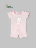Popees Short Sleeve Back Open Co-ord Set (0-9 Months)For Girls Made of Organic Bamboo Cotton Fabric