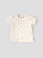 Popees Short Sleeve Heart Print Top (0-9 Months) for Baby Girls