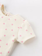 Popees Short Sleeve Heart Print Top (0-9 Months) for Baby Girls