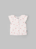 Popees Heart-Printed Half Sleeve Front Open Top for Baby Girls (0–9 Months)