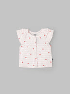 Popees Heart-Printed Half Sleeve Front Open Top for Baby Girls (0–9 Months)
