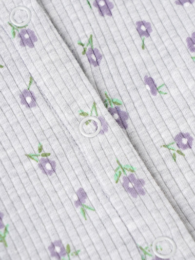 Popees Floral Printed Half Sleeve Front Open Top (0–9 Months) for Baby Girls