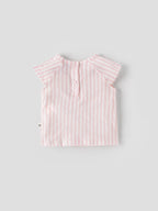 Popees Striped Short Sleeve (0–9 Months) Cute Bird Printed Top for Baby Girls
