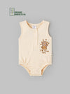 Popees Unisex Sleeve Less Front Open Bodysuit (0-6 Months) Made of Organic Bamboo Cotton Fabric