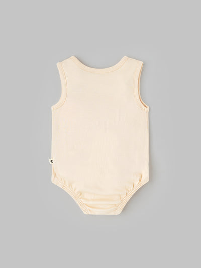 Popees Unisex Sleeve Less Front Open Bodysuit (0-6 Months) Made of Organic Bamboo Cotton Fabric