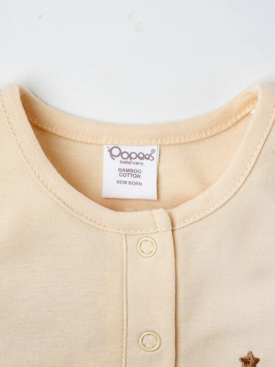 Popees Unisex Sleeve Less Front Open Bodysuit (0-6 Months) Made of Organic Bamboo Cotton Fabric